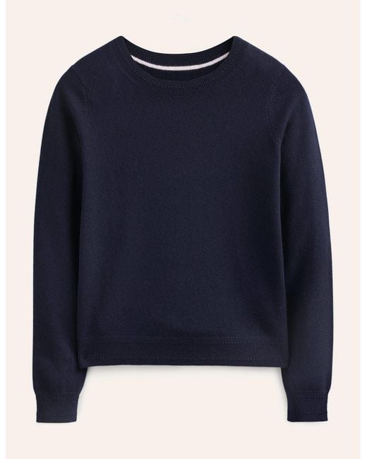 Boden Blue Eva Cashmere Crew Neck Jumper