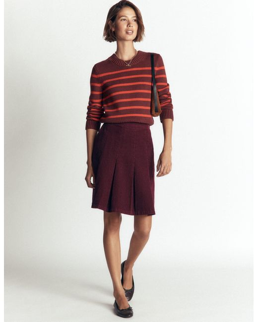Boden Red Flippy Cord Skirt