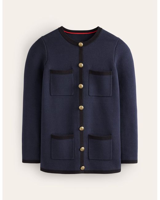 Boden Blue Holly Longline Knitted Jacket