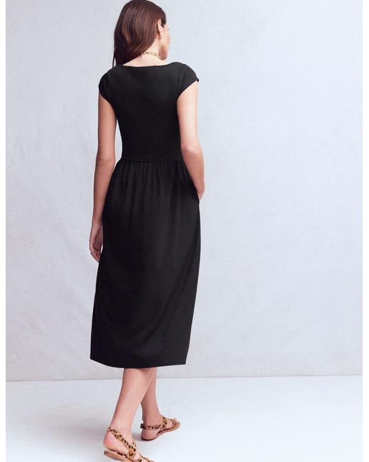 Boden Black Boat Neck Mix Dress