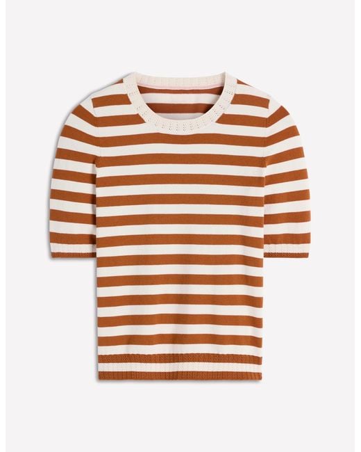 Boden Blue Emilia Cotton Crew T-Shirt