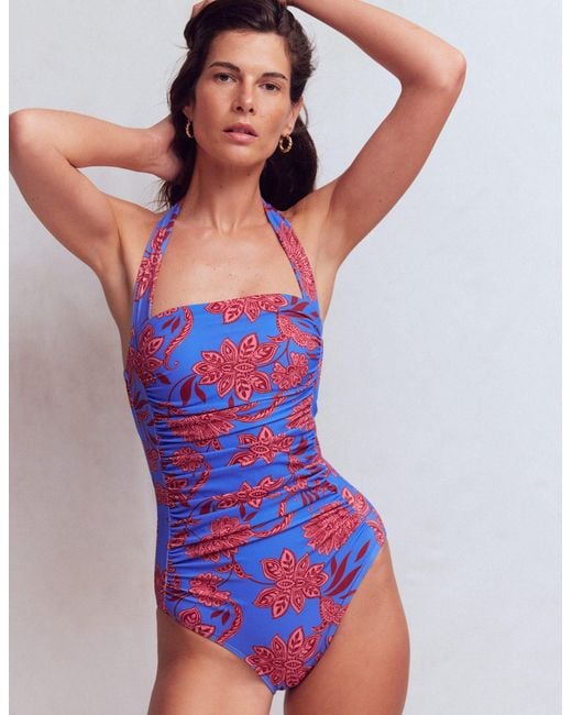 Boden Blue Kythira Ruched Swimsuit