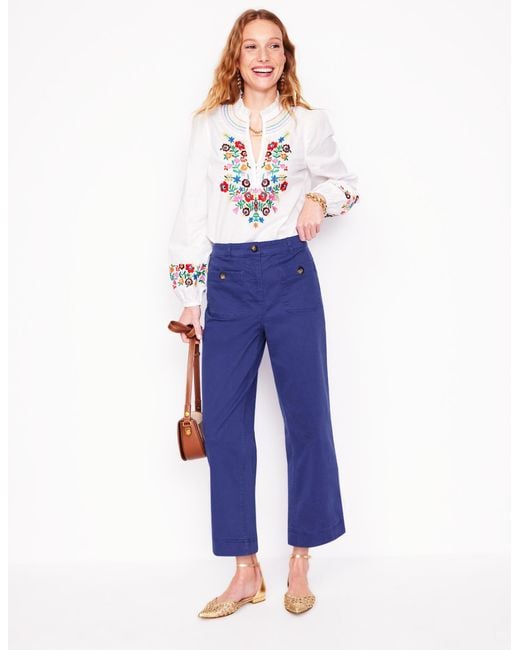 Boden Blue Patch Pocket Crop Chino