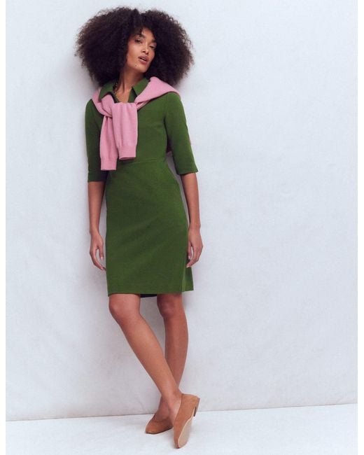 Boden Green Cam Short Sleeve Ottoman Dress