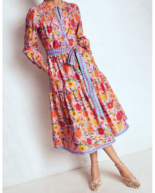 Boden Multicolor Cecily Cotton Midi Dress
