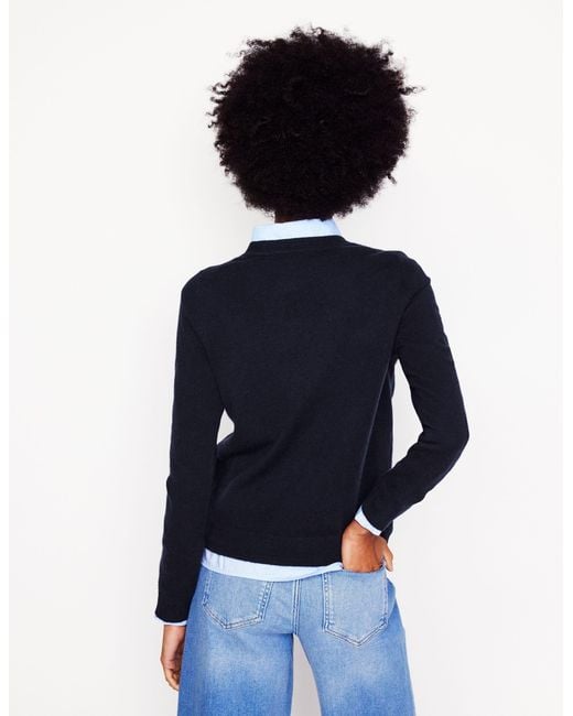 Pull eva col rond en cachemire Boden en coloris Blue