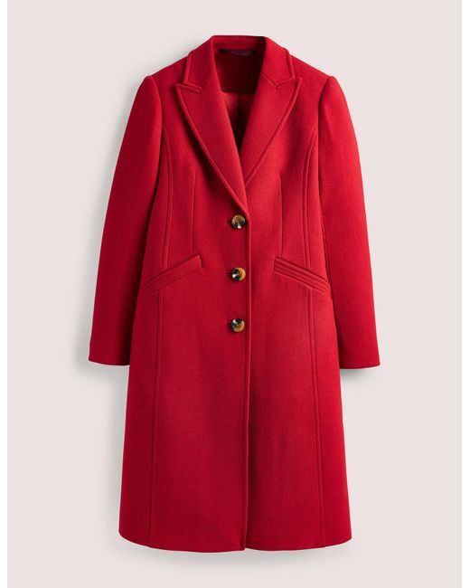 Boden Wool Blend Tailo Coat in Red | Lyst