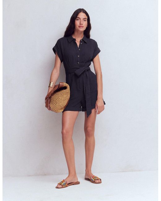 Boden Blue Kay Double Cloth Playsuit