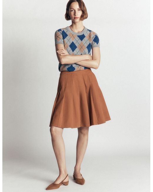 Boden Blue Aya Cotton Skirt