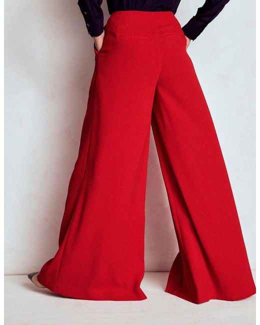 Boden Red Regent Wide Leg Pants