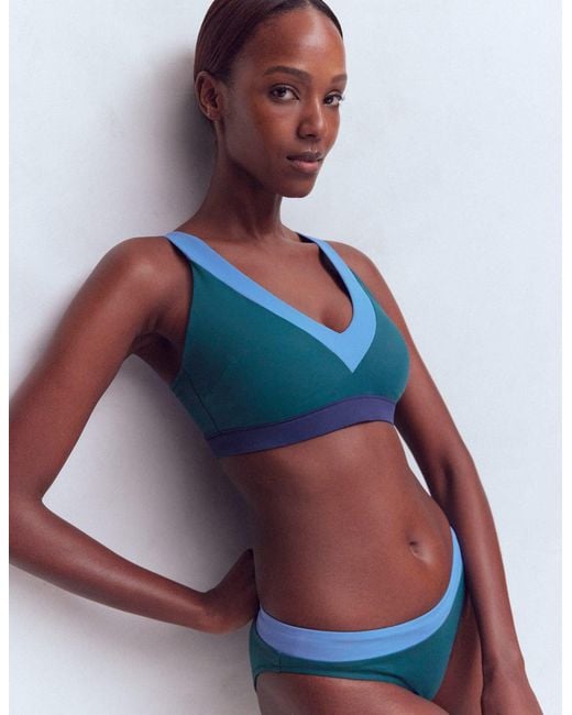 Boden Green Campania Cross-Back Bikini Top