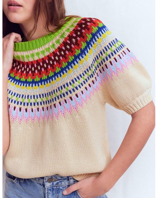 Boden Natural Margot Puff Sleeve T-Shirt