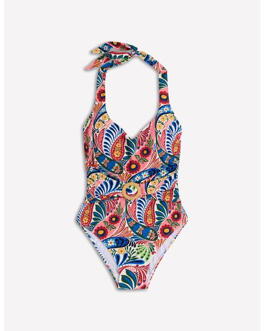 Boden Red Sorrento Hoop Sash Swimsuit