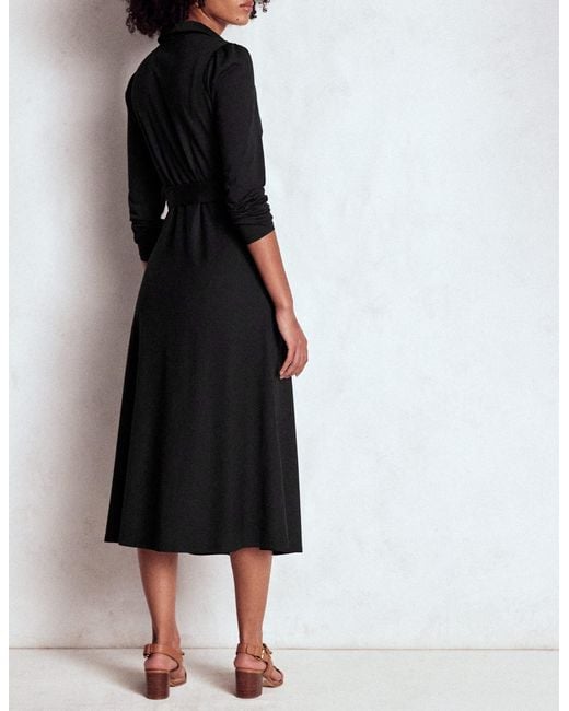 Boden Black Imogen Collared Jersey Dress