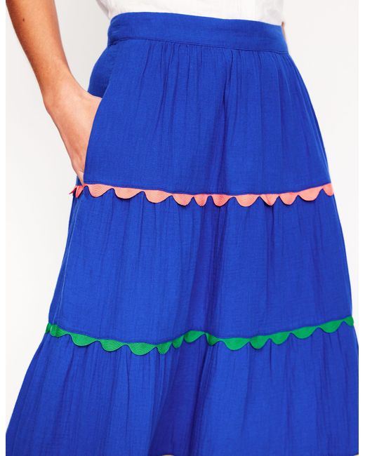 Boden Blue Nadia Double Cloth Maxi Skirt