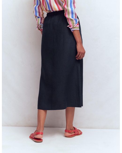 Boden Blue Layla Linen Skirt