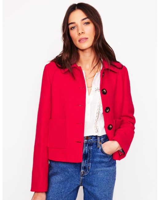 Boden Red Knightsbridge Swing Jacket