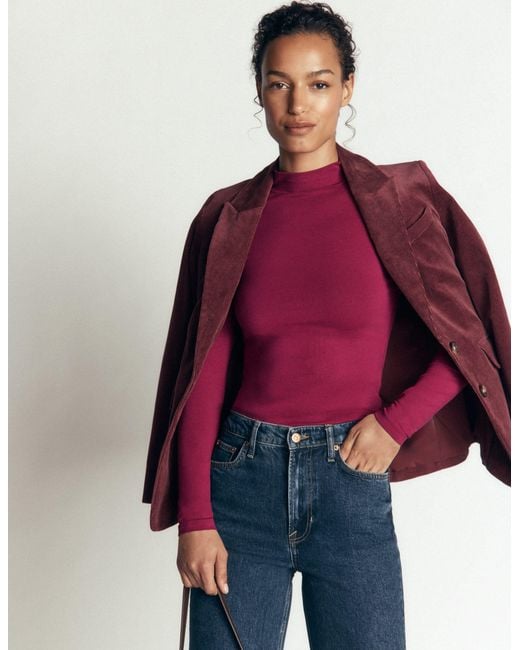Boden Red High Neck Jersey Top