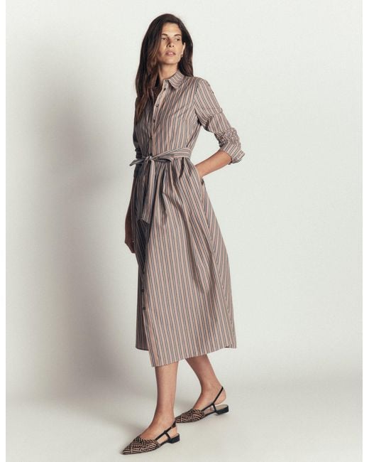 Boden Brown Alexa Cotton Midi Shirt Dress