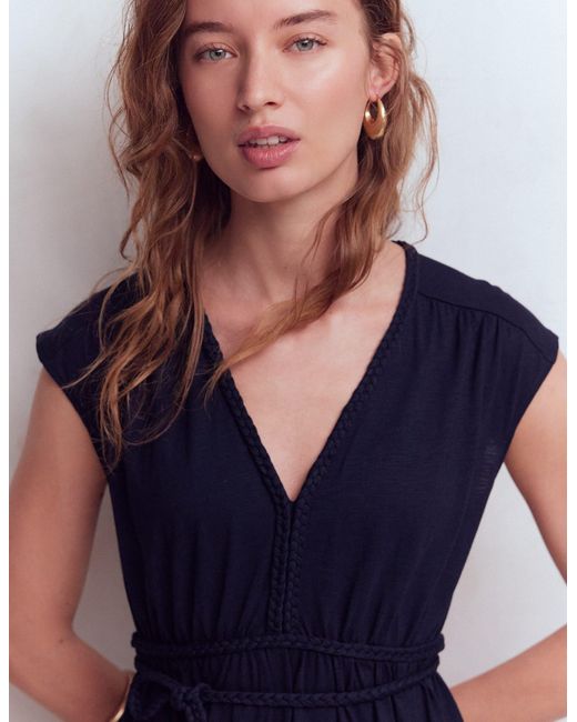 Boden Blue Heidi Ruched Rope Jersey Dress