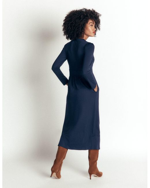 Boden Blue Hope Zip Detail Jersey Dress