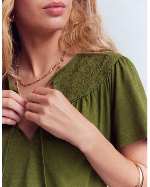 Boden Green Edi Trim Detail T-Shirt
