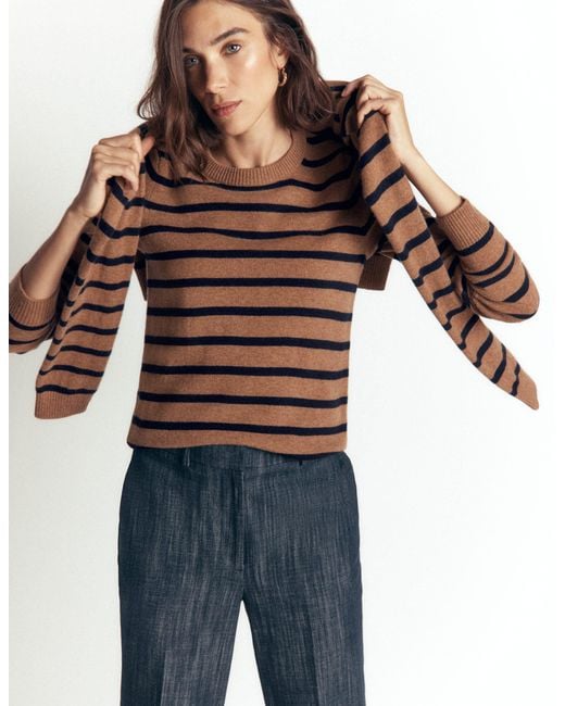 Boden Brown Elsie Cashmere Crew Jumper