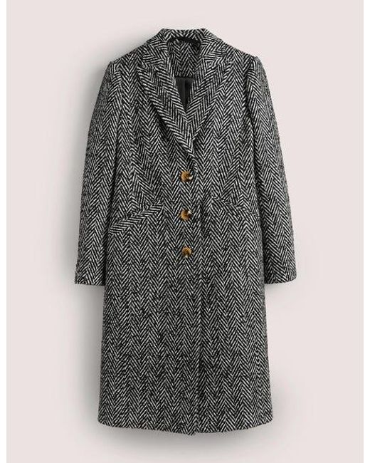 Boden Gray Wool Blend Tailored Coat