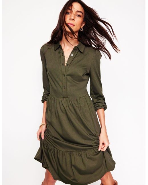 Boden Green Jemima Tiered Jersey Dress