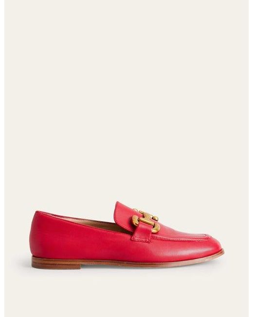 Boden Red Iris Snaffle Loafers