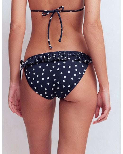 Boden White Ruffle Bikini Bottoms