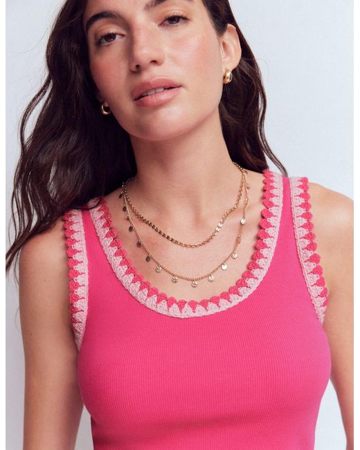 Boden Red Maddie Trim Detail Vest Top