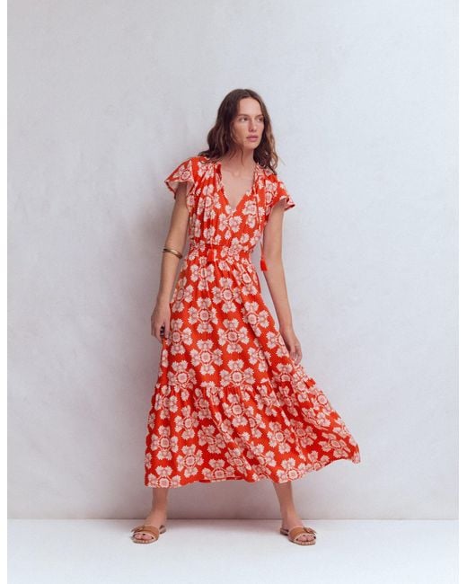 Boden Tala Tiered Jersey Maxi Dress