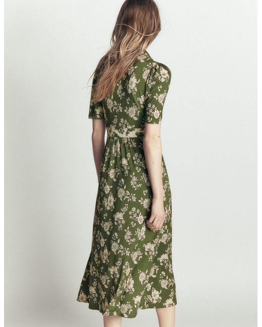 Boden Green Heidi Jersey Midi Tea Dress