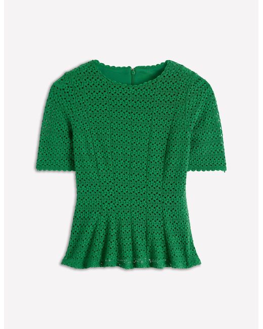 Boden Green Lace Peplum Top