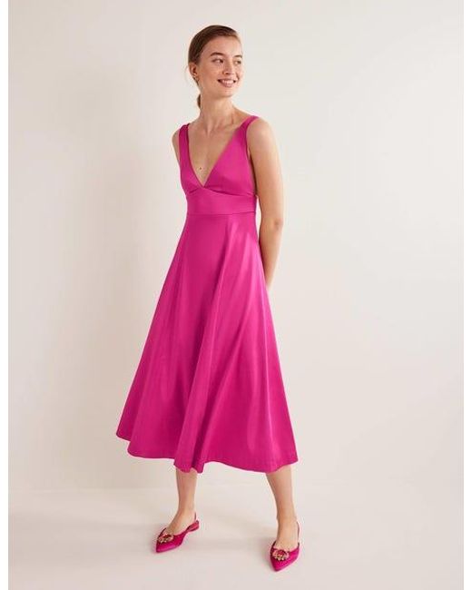Robe Ajustée-Évasée Sans Manches Femme Boden en coloris Pink