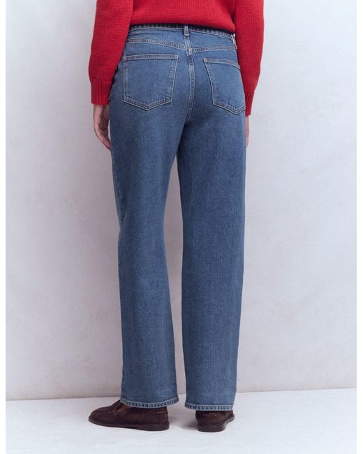 Boden Red Mid Rise Straight Leg Jeans