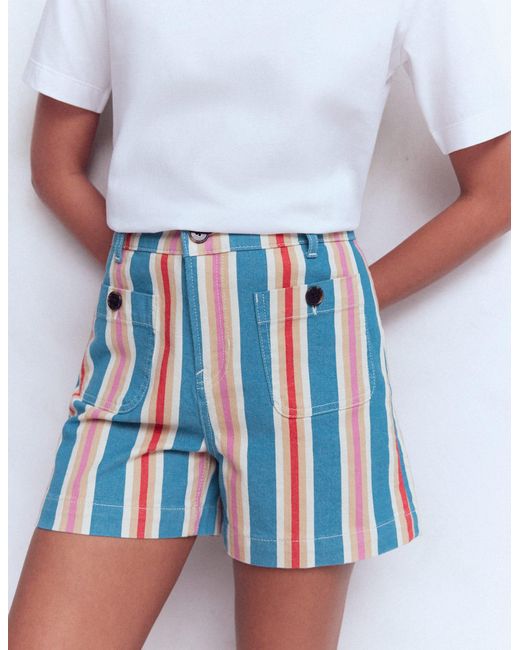 Boden White Primrose Denim Shorts