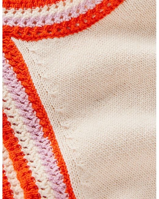 Boden Red Saffron Crochet Racer Tank