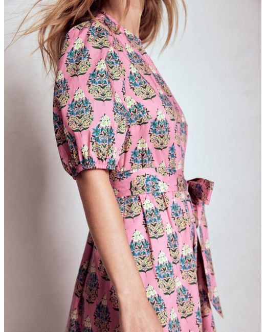 Boden Pink Christabel Cotton Midi Dress