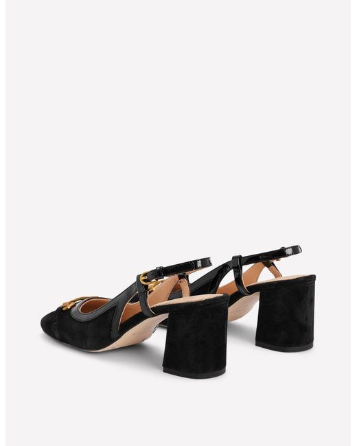 Boden Black Iris Snaffle Slingback Heels