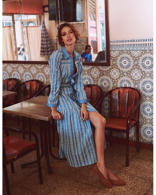 Boden Brown Ellie Cotton Maxi Shirt Dress