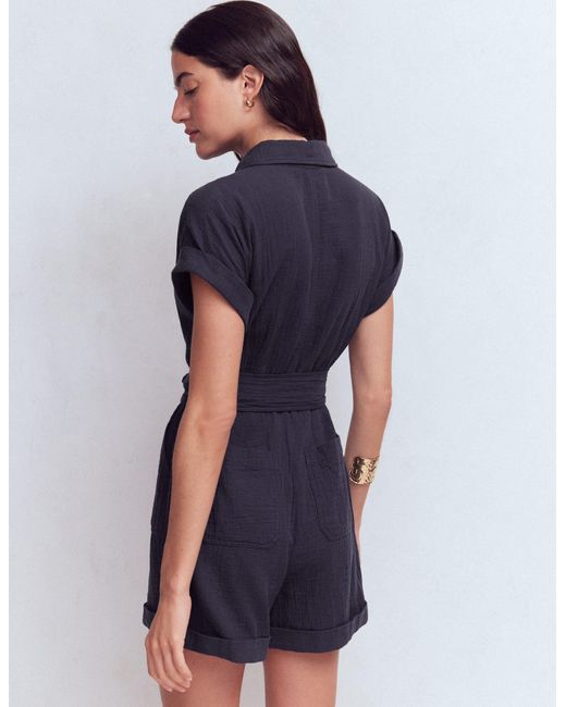 Boden Blue Kay Double Cloth Playsuit