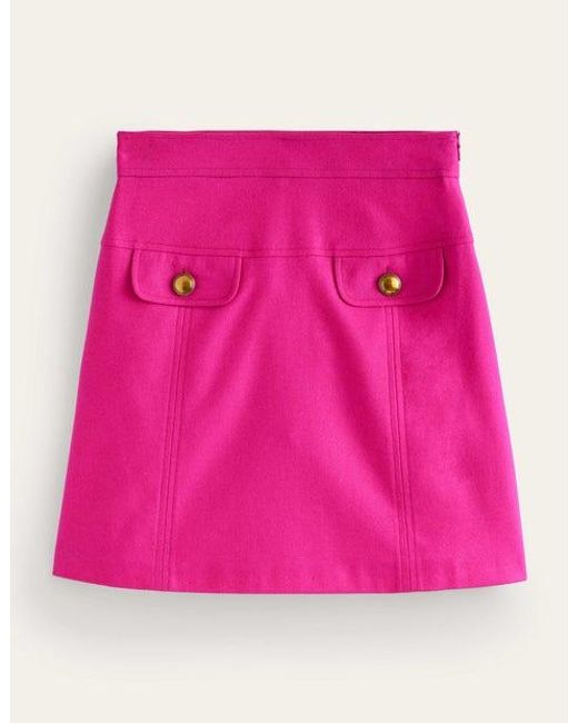 Boden Pink Estella Wool Mini Skirt