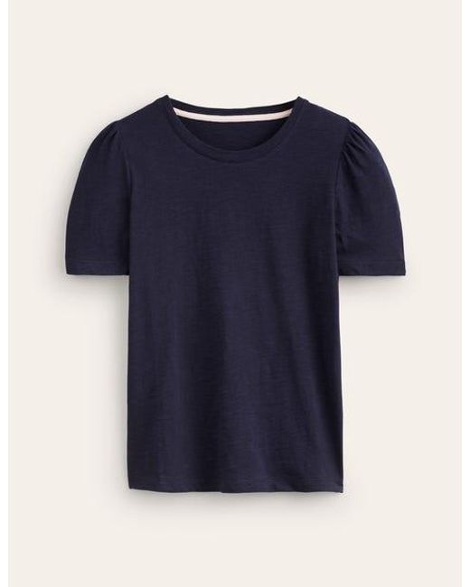 Boden Blue T-Shirt Mit Puffärmeln Aus Baumwolle Damen