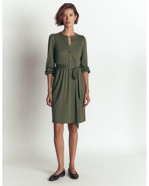 Boden Green Adele Belted Jersey Dress
