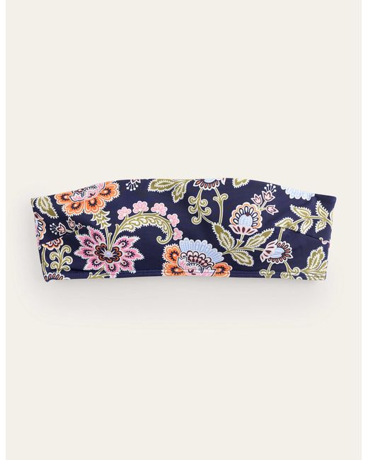 Boden Blue Support Bandeau Bikini Topmidnight, Multi Floral