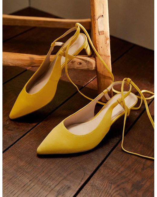 Boden Suede Ankle Tie Heels Honeycomb 