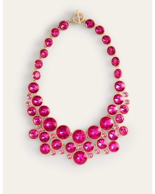 Boden Pink Andrea Jewel Cluster Necklace