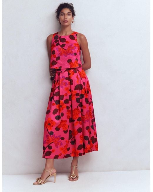 Boden Red Verity Maxi Skirt